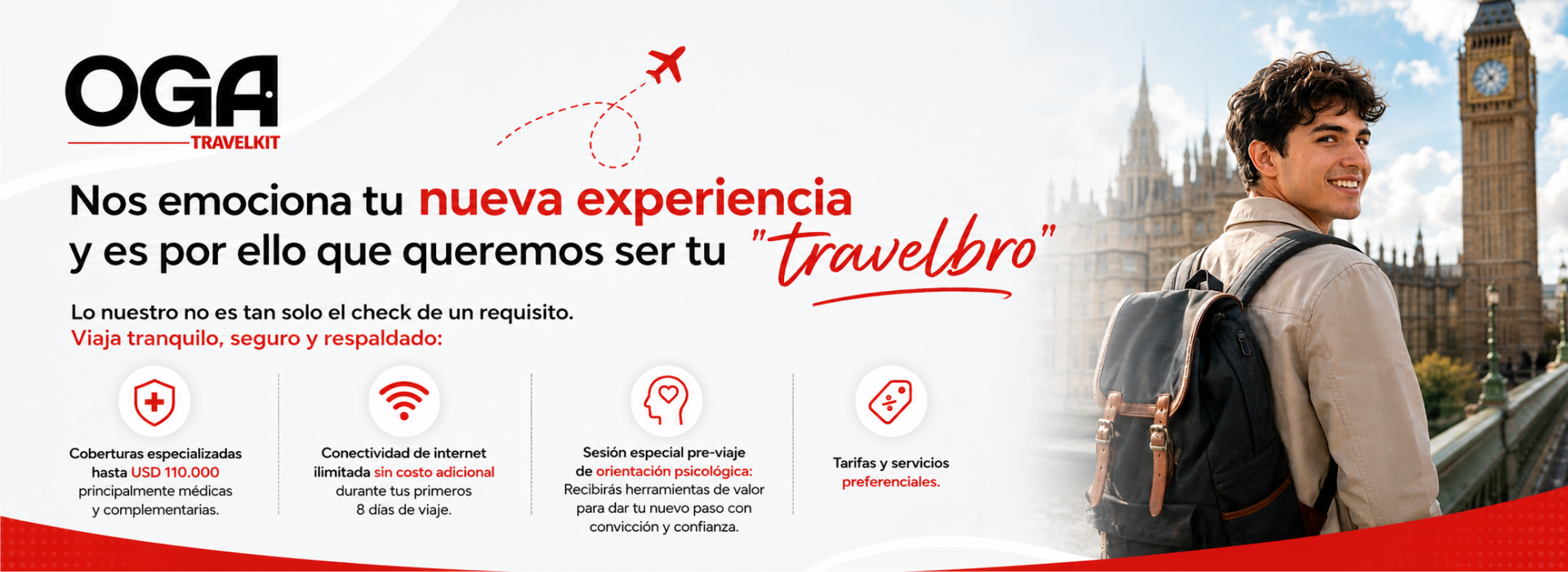 OGA TravelKit - Tu travelbro. Coberturas especializadas, conectividad ilimitada, orientación pre-viaje y tarifas preferenciales